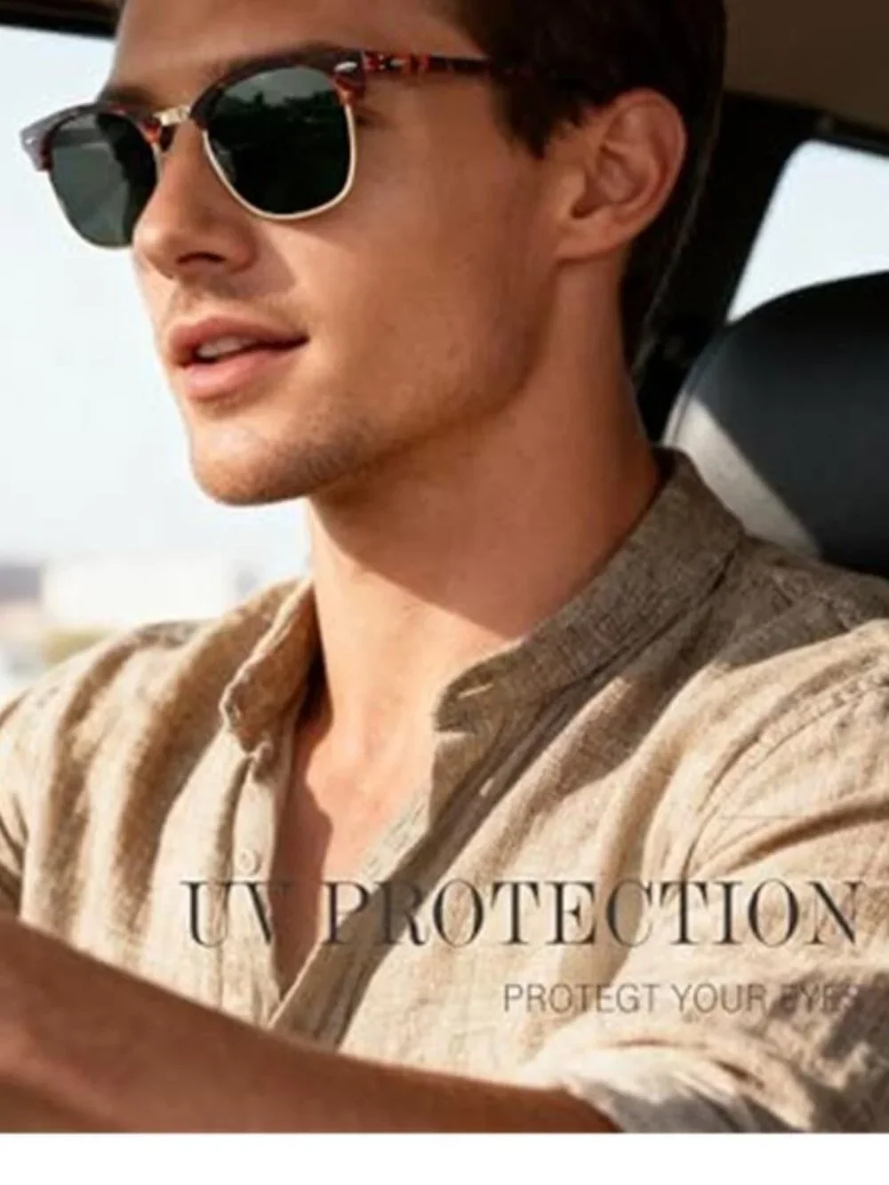 Women's Classic Semi-Rimless Frame Polarized Sunglasses